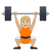 🏋🏼 person lifting weights: medium-light skin tone display on JoyPixels